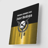 Goldene Goldschmiedetafel Quadratische Wanduhr (Winkel)