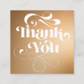 Goldene Gradientenrücklaufreihenfolge Vielen Dank Quadratische Visitenkarte (Vorderseite)