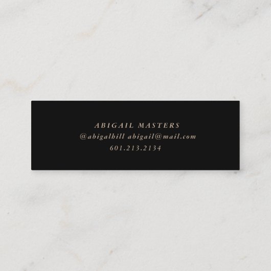 Goldene Graduiertennamenkarte Mini Visitenkarte (Rückseite)