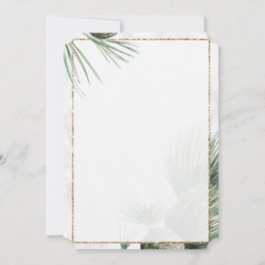 Goldene Graduierungsobergrenze, Palm-Blätter-Absch Einladung (Rückseite)