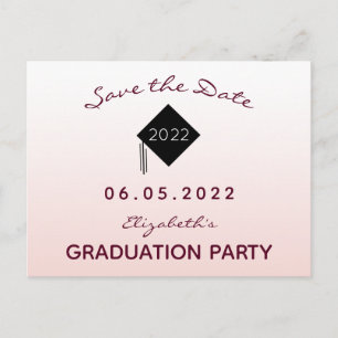 Goldene Graduierungspartei Save the Date Rose Postkarte
