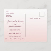 Goldene Graduierungsparty Save the Date Rose 2021 Postkarte (Rückseite)
