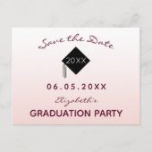 Goldene Graduierungsparty Save the Date Rose 2021 Postkarte (Vorderseite)