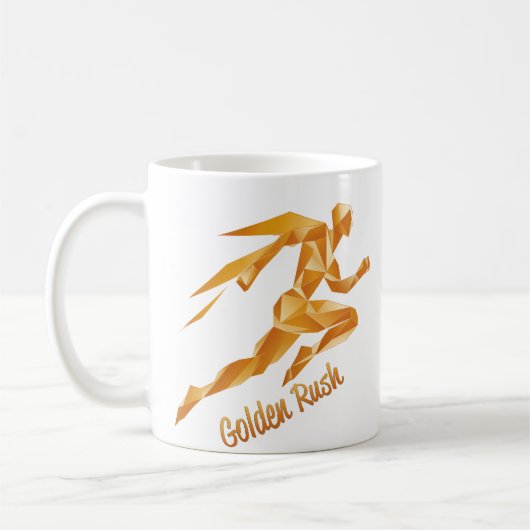 Goldene Grafik & Text Kaffeetasse (Links)