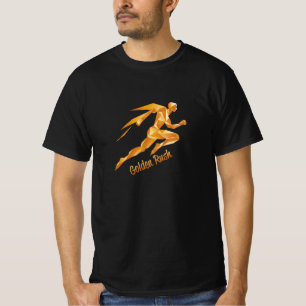 Goldene Grafik & Text T-Shirt