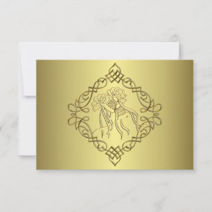 Goldene Gravur Hochzeit RSVP Karte