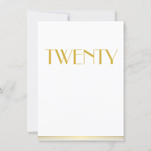 Goldene Great Gatsby Hochzeitstischkarten Zwanzig Einladung