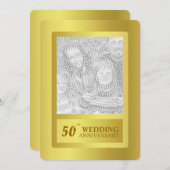 Goldene Grenze 50. Hochzeitstag Einladung (Vorne/Hinten)