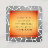 Goldene Grenze mit Chic Graues Muster Quadratische Visitenkarte (Rückseite)