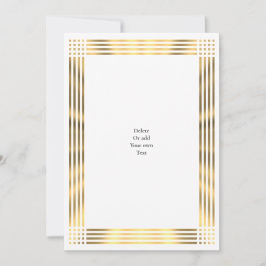 Goldene Grenze schlichte einfache Hochzeit Einladung (Rückseite)