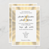 Goldene Grenze schlichte einfache Hochzeit Einladung (Vorne/Hinten)