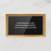 Goldene Grenze | Schwarzer Glanzhintergrund Visitenkarte (Rückseite)
