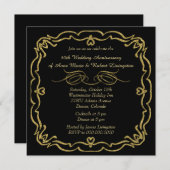 Goldene Grenze Schwarzes Goldenes Jahr Einladung (Vorne/Hinten)