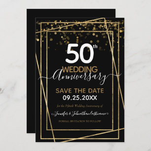 Goldene Grenze zum 50. Jubiläum Save the Date Einladung
