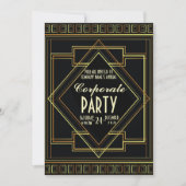 Goldene große Gatsby Corporate Holiday Party Einladung (Vorderseite)