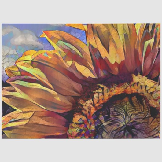 Goldene große Sonnenblume Elegante Kollektion Seidenpapier (Vorderseite)
