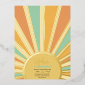 goldene Großsonne mit Rochen Einladung zum Geburts (Vorderseite)