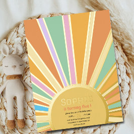 goldene Großsonne mit Rochen Einladung zum Geburts