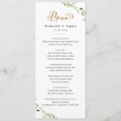 Goldene Grüne Abendmenü Menükarte (Vorderseite)