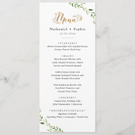 Goldene Grüne Abendmenü Menükarte