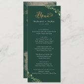 Goldene Grüne Abendmenü Menükarte (Vorne/Hinten)