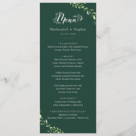 Goldene Grüne Abendmenü Menükarte