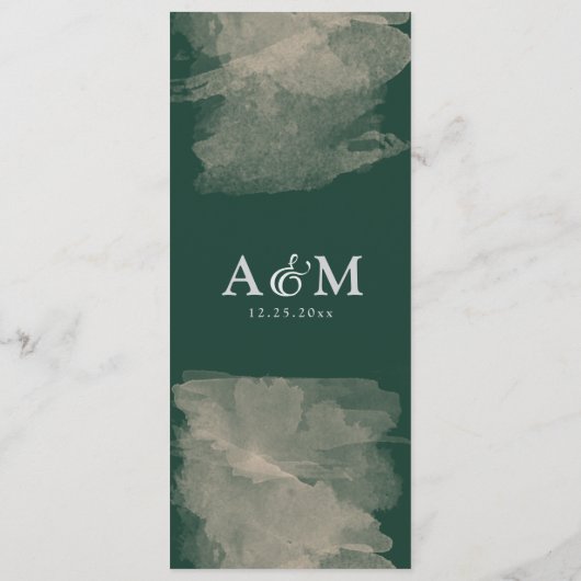 Goldene Grüne Abendmenü Menükarte (Rückseite)