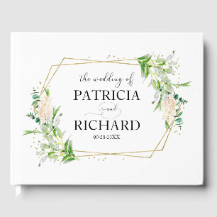 Goldene Grüne Elegante Hochzeit Gästebuch