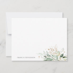 Goldene Grüne Elegante Namen oder Paare Mitteilungskarte