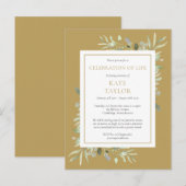 Goldene Grüne Feier zum Leben Ankündigungspostkarte (Vorne/Hinten)