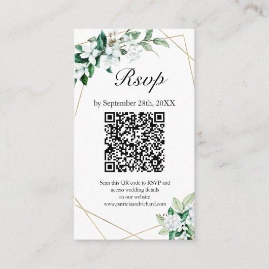 Goldene Grüne Hochzeit QR Online-UAWG Begleitkarte (Vorderseite)