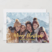 Goldene grüne Moderne Foto Weihnachten (Vorderseite)