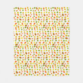 Goldene, grüne, orange Herbstblätter in Weiß Fleecedecke (Vorderseite)