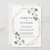 Goldene grüne Rückseite und Vorderseite Einladung (Vorderseite)