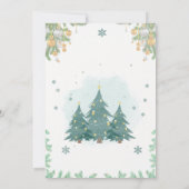 Goldene grüne Weihnachten Einladung (Rückseite)