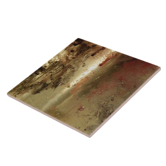 Goldene Grunge Keramik Fliese (Seite)