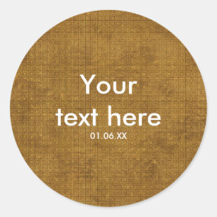 Goldene Grunge-Quadratische Party-Favor-Sticker Runder Aufkleber