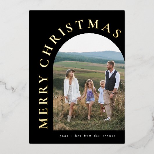 Goldene Gruß-Tour am Arch Folieneinladung (Vorderseite)