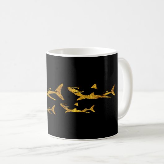 Goldene Haie Kaffeetasse (VorderseiteRechts)