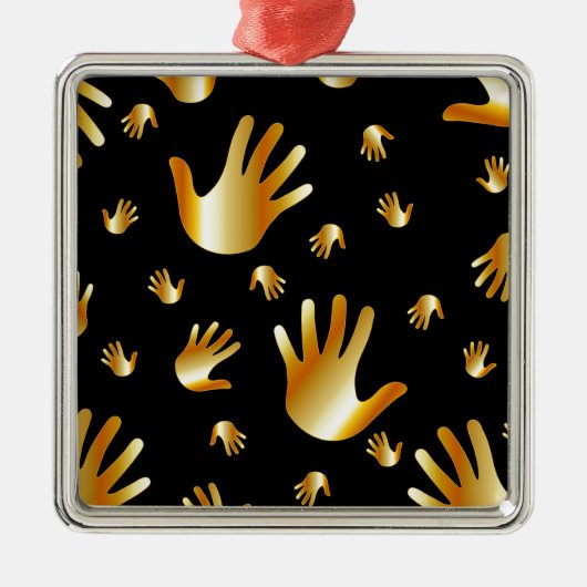 goldene Hände Ornament Aus Metall (Vorne)