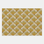Goldene handgemalte Blumen Geschenkpapier Set (Vorderseite 2)