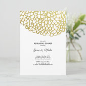 Goldene handgezeichnet Petal-Muster-Probe Hochzeit Einladung (Stehend Vorderseite)