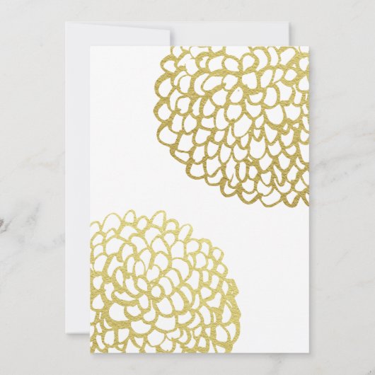 Goldene handgezeichnet Petal-Muster-Probe Hochzeit Einladung (Rückseite)