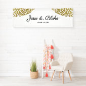 Goldene handgezeichnet Petal-Pattern-Hochzeit Banner (Insitu)