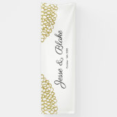 Goldene handgezeichnet Petal-Pattern-Hochzeit Banner (Vertikal)