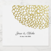 Goldene handgezeichnet Petal-Pattern-Hochzeit Bierflaschenetikett (Einzelnes Label)