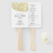 Goldene handgezeichnet Petal-Pattern-Hochzeit Fächer (Vorne und Hinten)