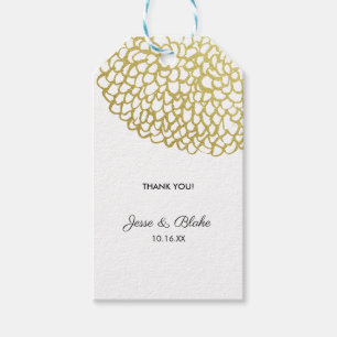 Goldene handgezeichnet Petal-Pattern-Hochzeit Geschenkanhänger