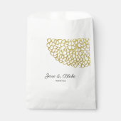Goldene handgezeichnet Petal-Pattern-Hochzeit Geschenktütchen (Vorderseite)
