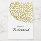 Goldene handgezeichnet Petal-Pattern-Hochzeit Lebensmitteletikett (Einzelnes Label)